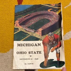Vintage Football Program Michigan vs Ohio State Nov 20 1948, 42 pages plus cover